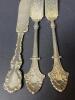 Trio of Victorian-style Sterling Silver Butter Knives - 9
