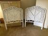 Pair of White Wicker Twin Headboards - 3