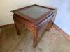Square Wood and Wicker End Tables with Glass Top Panels - 4