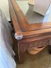 Square Wood and Wicker End Tables with Glass Top Panels - 8