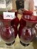 Pair of Ruby Red Glass Vases in Classic Style - 5