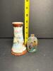 Japanese Kutani "Geisha Girl" Porcelain Hatpin Holder and Chinese Inside-Painted Glass Snuff Bottle - 2