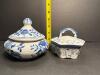 Blue and White Ceramic Lidded Jars - 2