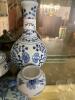 China Blue Fine Porcelain Vase and Matching Bowl Oriental-Style - 5