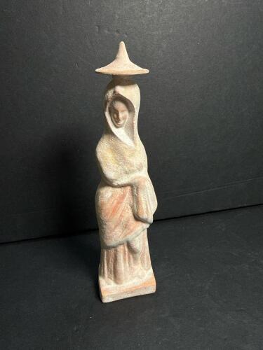 Terracotta Female Figure in Ancient-Style Robe and Hat