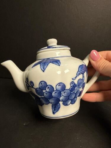 Nantucket Blue and White Porcelain Teapot