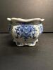 Blue and White Floral Porcelain Bowl in the Delft-Style