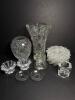 Assorted Clear Pressed Glass Tableware and Vases