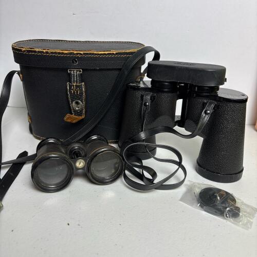 Chevalier Paris Opera Glasses & Sears Discoverer Binoculars with Case
