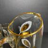 MCM Gold and White Floral Glass Pitcher & Tumblers - 6