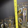 MCM Gold and White Floral Glass Pitcher & Tumblers - 13