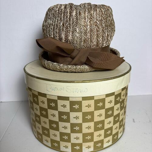 Vintage Mr. A Hats Brown Straw Hat with Bow