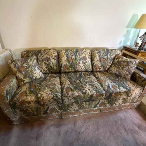 Floral Upholstered Sleeper Sofa with Serta Mattress