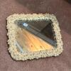 Pair of Decorative Mirrors - Round Sunburst and Rectangular Floral - 5