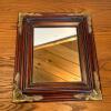 12.75" x 15" Ornate Wood Framed Mirror with Gilt Corners
