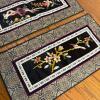 Mixed Asian Decor with Textiles, Plate and Carved Wood Book Slide - 4