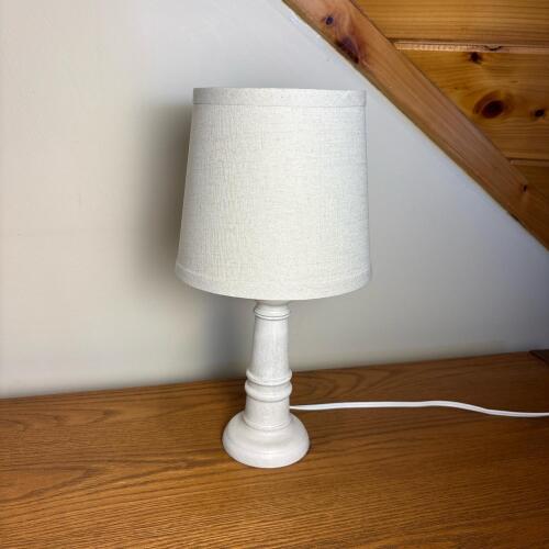 White Table Lamp with Tapered Shade