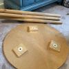 Folding Tray Table and Round Glass-Top Three-Leg Table - 7