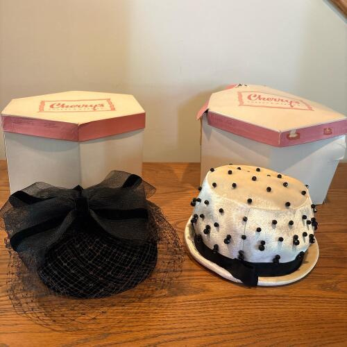 Vintage Adolfo II and Cherry and Webb Women&rsquo;s Hats with Boxes