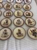 M.J. Hummel Reproduction Collector Plates with Wooden Display Rack - 8