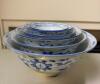 Porcelain Bowls with Blue Floral Motif - 2