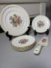 Ambrosia China Plates and Pie Server with Floral Basket Design