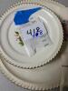 Ambrosia China Plates and Pie Server with Floral Basket Design - 12