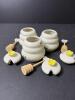 Ceramic Beehive Honey Jars with Heart-Shaped Dippers - 2