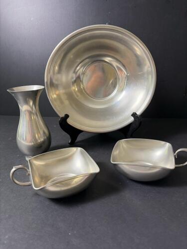 Pewter Serving Bowls and Vase
