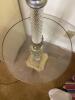 Glass and Brass Floor Lamp Table in Hollywood Regency Style - 3