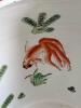 Chinese Famille Rose Fish Bowl Planter with Wooden Stand - 3