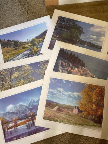Six Nature's Splendor Scenic Lithograph Prints by Thomas Peter Lada