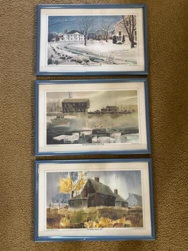 Three Framed Prints of Historic Portsmouth Buildings by Robert Eric Moore
