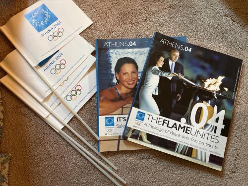 Athens 2004 Olympic Flag Souvenirs and Official Magazines
