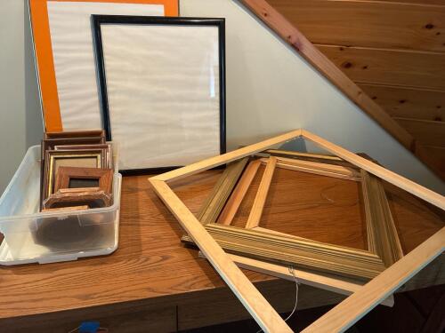 Assorted Picture Frames, Wood and Metal in Mixed Finishes