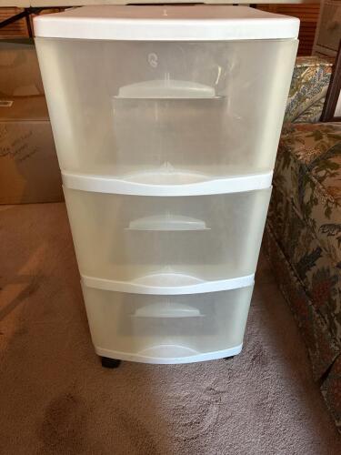 Plastic Three-Drawer Storage Unit
