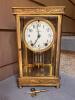 Seth Thomas Brass and Glass Mantel Clock with Pendulum