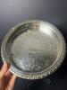 Rogers & Bro. Silverplate Round Tray with Embossed Scrollwork - 2