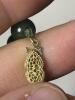 Pair of Jade-Tone Bead Necklace with 14k Gold Clasp and Earrings with Gold Tone Accents - 7