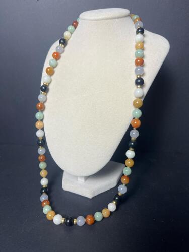 Multi-Color Bead Necklace with 14k Gold Clasp