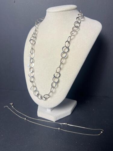 Two Sterling Silver Chain Necklaces
