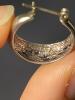 Pair of Sterling Silver Hoop Earrings With Cut-Out Design - 3