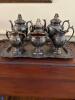 Stunning Reed & Barton Silverplate Tea and Coffee Service Set in Grape Motif on Friedman Silver Co. Butler Tray