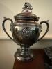 Stunning Reed & Barton Silverplate Tea and Coffee Service Set in Grape Motif on Friedman Silver Co. Butler Tray - 7