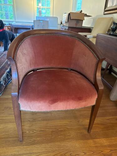 Hickory Chair Company Pink Barrel Back Club Chair