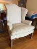 Kittinger Wingback Chair in Traditional Style Upholstery with Yellow Floral Motif