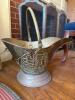 Brass Fireplace Coal Scuttle With Ship Motif Handle No. 1