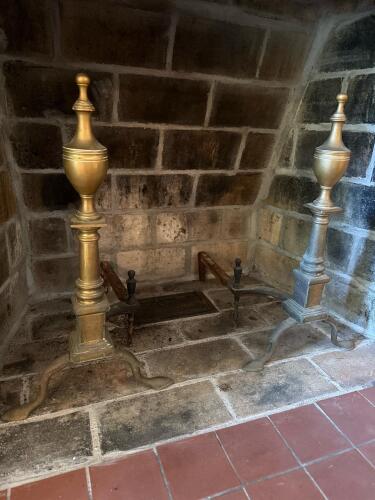 Pair of Brass Fireplace Andirons in the Federal Style