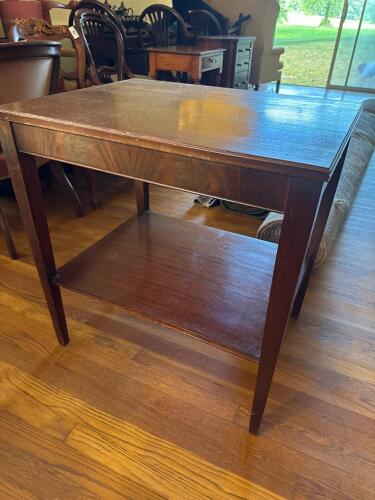 Rectangular Two-Tier Wood End Table