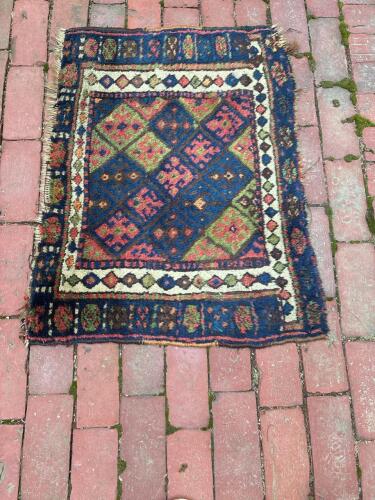 Small Hand-Knotted Geometric Persian-Style Rug